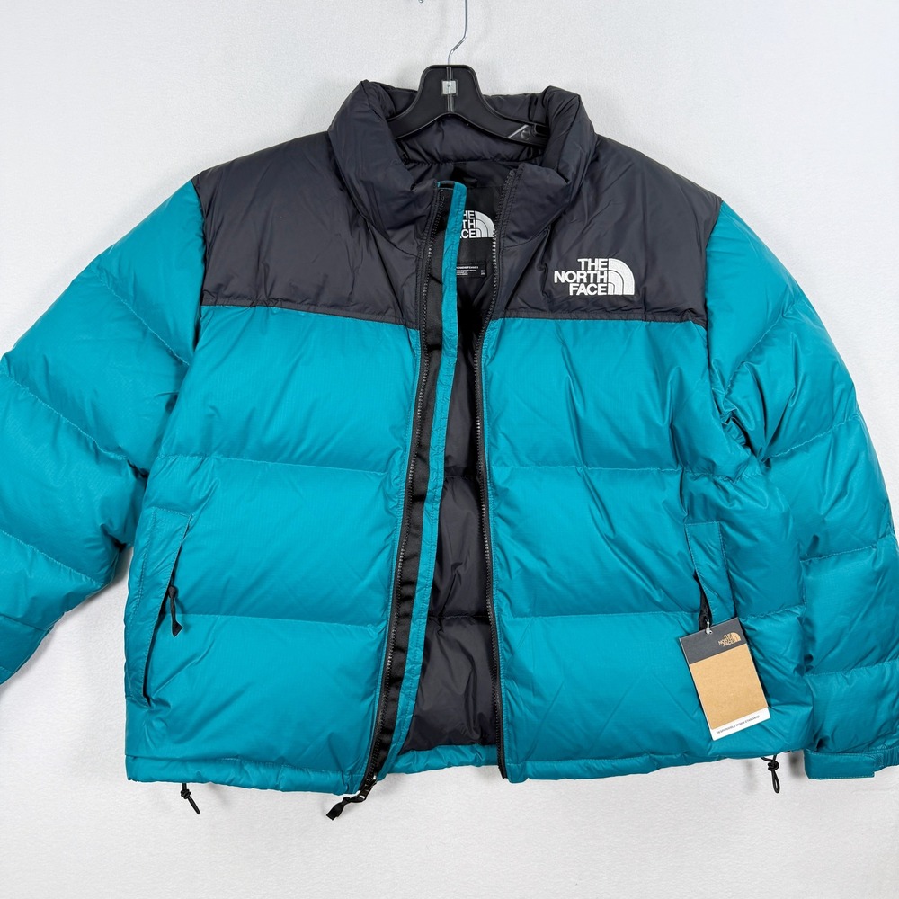 The North Face Nuptse Jacket Size 2X‎ Womens Plus Harbor Blue Hidden Hood NWT - Picture 12 of 14